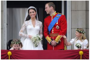 Prince William Duke of Cambridge and Catherine Duchess of Cambridge at Buckingham Palace on April 29 2011