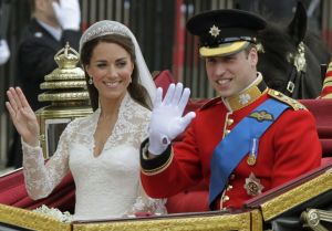 Prince William Duke of Cambridge and Catherine Duchess of Cambridge at Buckingham Palace on April 29 2011