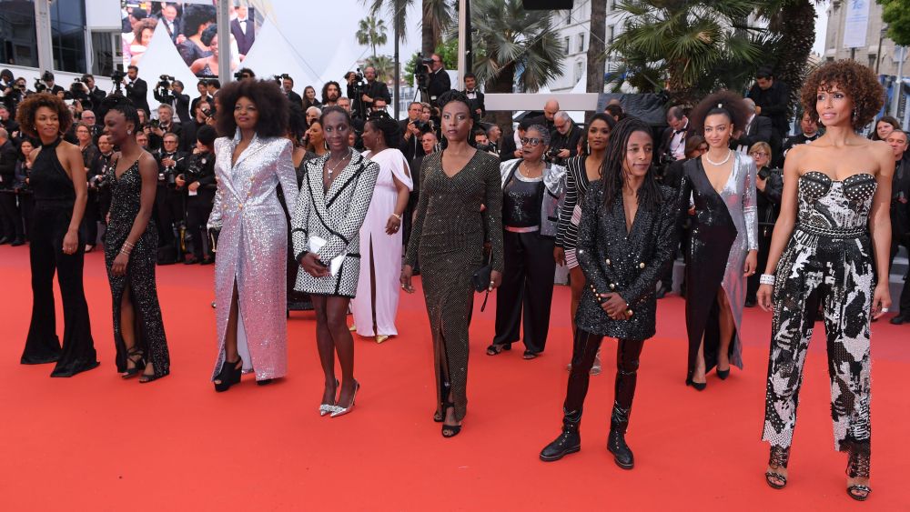 Marie-Philomene Nga, France Zobda, Magaajyia Silberfeld, Aissa Maiga, Nadege Beausson-Diagne, Rachel Khan, Karidja Toure, Assa Sylla and Shirley Souagnon dressed in Balmain.