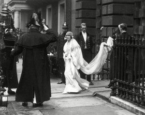 Lady Elizabeth Bowes-lyon (1900-2002) Later Duchess of York Then Queen Elizabeth Then Queen Mother Pictured Leaving Her Parents' House in Bruton Street London in Her Wedding Dress to Travel to Westminster Abbey For Her Marriage to Albert Duke of York the Future King George Vi Her Medieval Style Wedding Dress Was Designed by Madame Handley-seymour 1923
Historical Collection	166