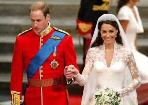 Prince William and Kate Middleton leave Westminster Abbey after their wedding