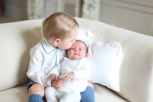 Prince George (in Rachel Riley) and Princess Charlotte (in Irulea)