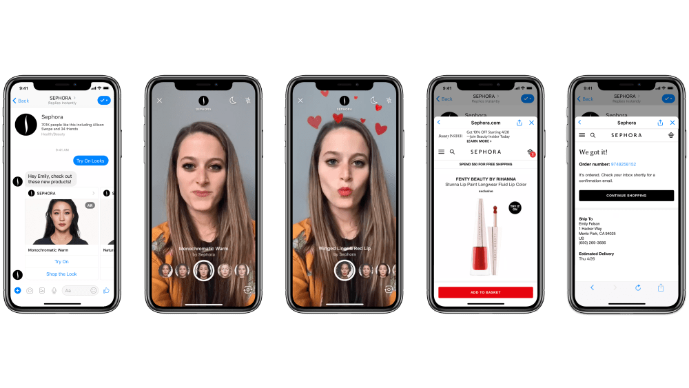 Facebook messenger ar augmented reality sephora