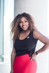 Serena wearing clothes from her line, 'Serena'