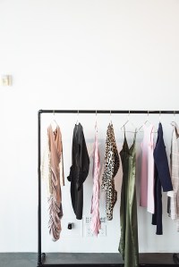 Clothes on display from the 'Serena' line.