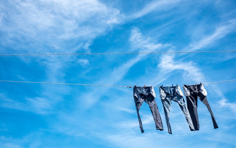 jeans drying