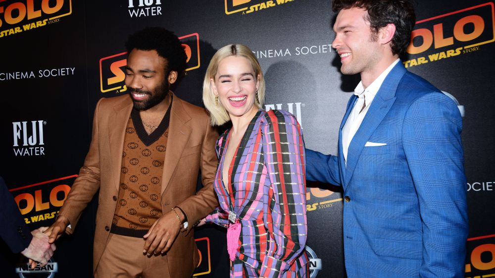 Donald Glover, Emilia Clarke and Alden Ehrenreich