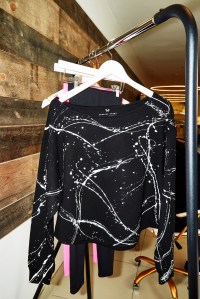A splash print sweatshirt in the Heroine x Tracy Anderson collection.