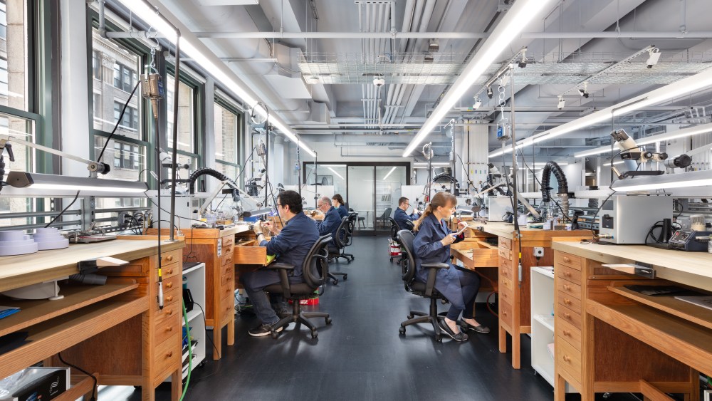 Inside Tiffany & Co's jewelry and design and innovation workshop, which houses its own sample development room.