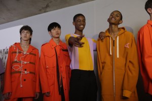 Backstage at Acne Studios Men's Spring 2019