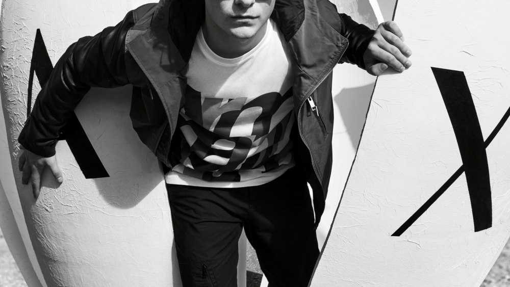 Martin Garrix fronting the A|X Armani Exchange spring ad campaign.