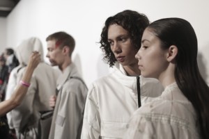 Backstage at Christopher Raeburn Men's Spring 2019