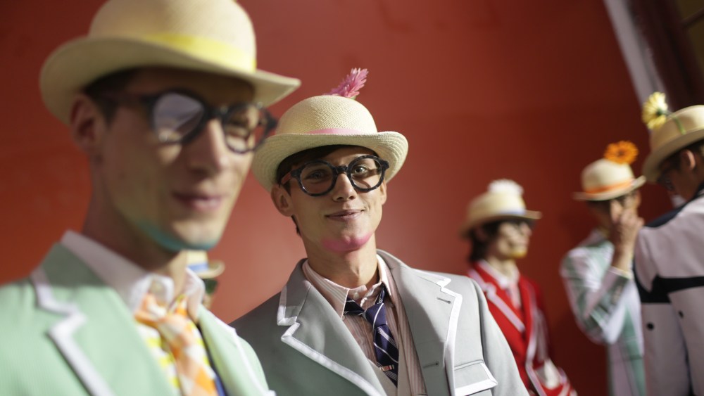 Backstage at Thom Browne Men's Spring 2019