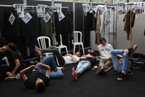 Backstage at Cerruti 1881 Men's Spring 2019