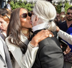 Naomi Campbell and Karl Lagerfeld
