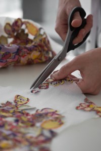A closeup of an embroidered detail.