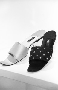 Slippers on display in the Kate Spade store on March 27, 2000 in New York...Article title: "Kate Spade Inks Deal for Eyewear License"