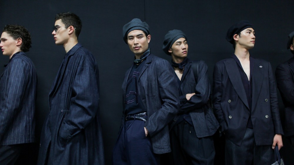 Backstage at Giorgio Armani Men's Spring 2019