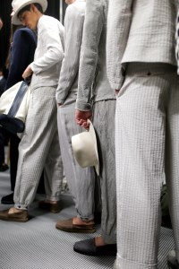 Backstage at Giorgio Armani Men's Spring 2019