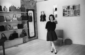 Designer Kate Spade inside her New York flagship store on May 28, 1996 in New York.Kate Spade Store, New York