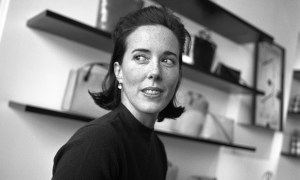 Handbag designer Kate Spade being interviewed in her New York showroomKate Spade, New York