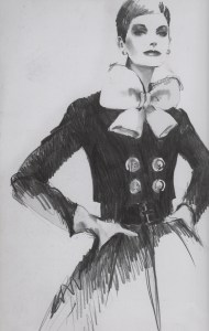 A sketch of Denise Linden in Pussy Bow by Michael Vollbracht.