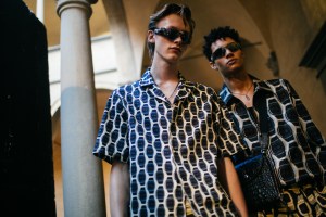 Backstage at Roberto Cavalli men's spring 2019