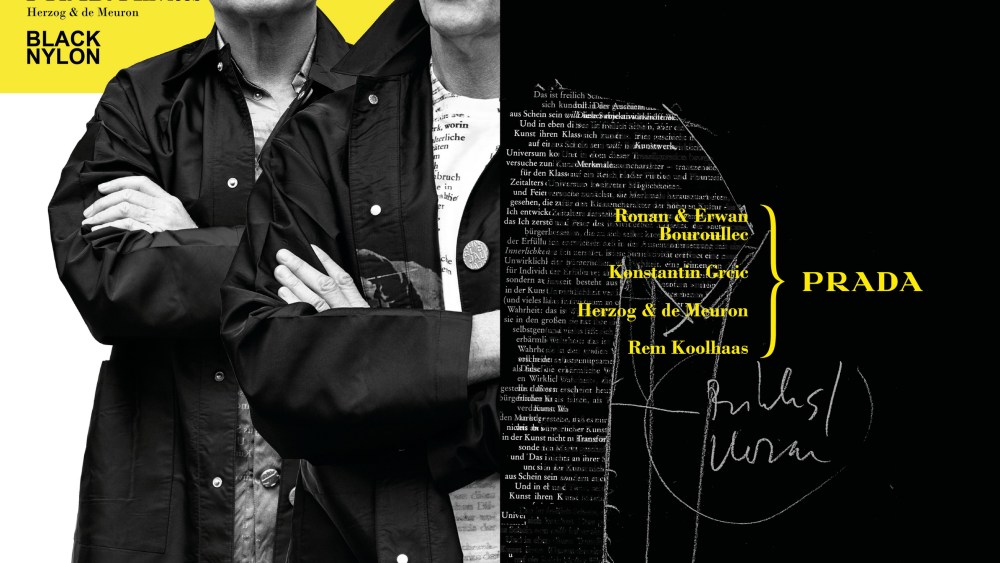 Prada Invites advertising campaign featuring Herzog & de Meuron.
