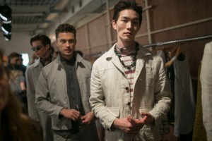 Backstage at Oliver Spencer Men's Spring 2019