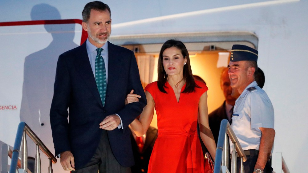 Queen Letizia and King Felipe arriving in New Orleans