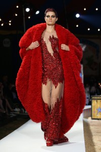 Model on the catwalkMoschino show, Runway, Spring Summer 2019 Menswear and Women's Resort Collection, Los Angeles, USA - 08 June 2018