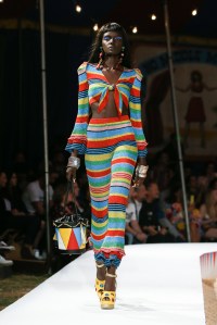 Model on the catwalkMoschino show, Runway, Spring Summer 2019 Menswear and Women's Resort Collection, Los Angeles, USA - 08 June 2018