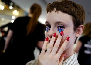 Model backstageMoschino show, Backstage, Spring Summer 2019 Menswear and Women's Resort Collection, Los Angeles, USA - 08 June 2018