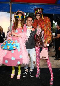 Jeremy Scott and models backstageMoschino show, Backstage, Spring Summer 2019 Menswear and Women's Resort Collection, Los Angeles, USA - 08 June 2018