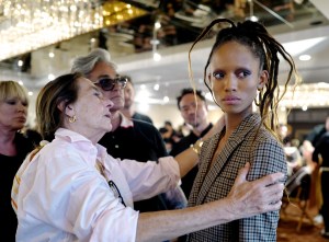 Model backstageMoschino show, Backstage, Spring Summer 2019 Menswear and Women's Resort Collection, Los Angeles, USA - 08 June 2018