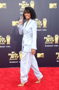 Yara ShahidiMTV Movie & TV Awards, Arrivals, Los Angeles, USA - 16 Jun 2018WEARING CUSTOM TORY BURCH