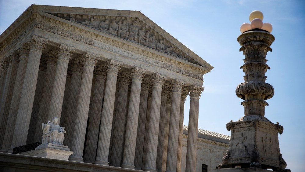 The Supreme Court is seen from outside in Washington, DC, USA, 18 June 2018. The Supreme Court on Monday sidestepped two major cases concerning partisan gerrymandering, allowing controversial district maps to stand and be used in this fall's midterm elections.Supreme Court, Washington, USA - 18 Jun 2018