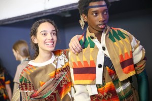 Backstage at Sacai Spring 2019