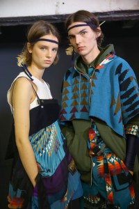 Backstage at Sacai Spring 2019