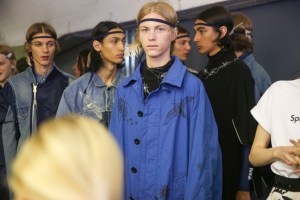 Backstage at Sacai Spring 2019