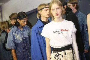 Backstage at Sacai Spring 2019