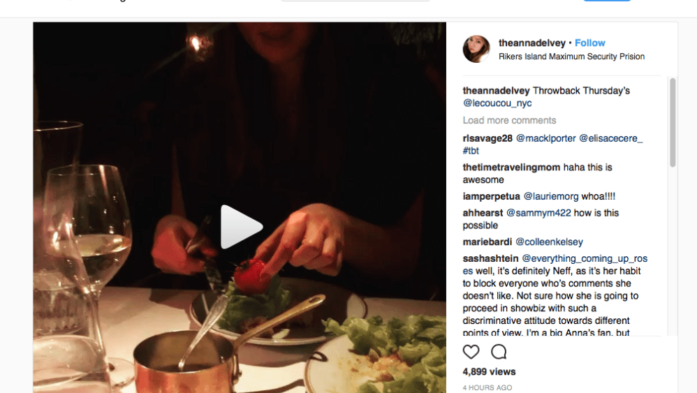 Anna Delvey Instagram Selfie Was Not Taken on Rikers Island