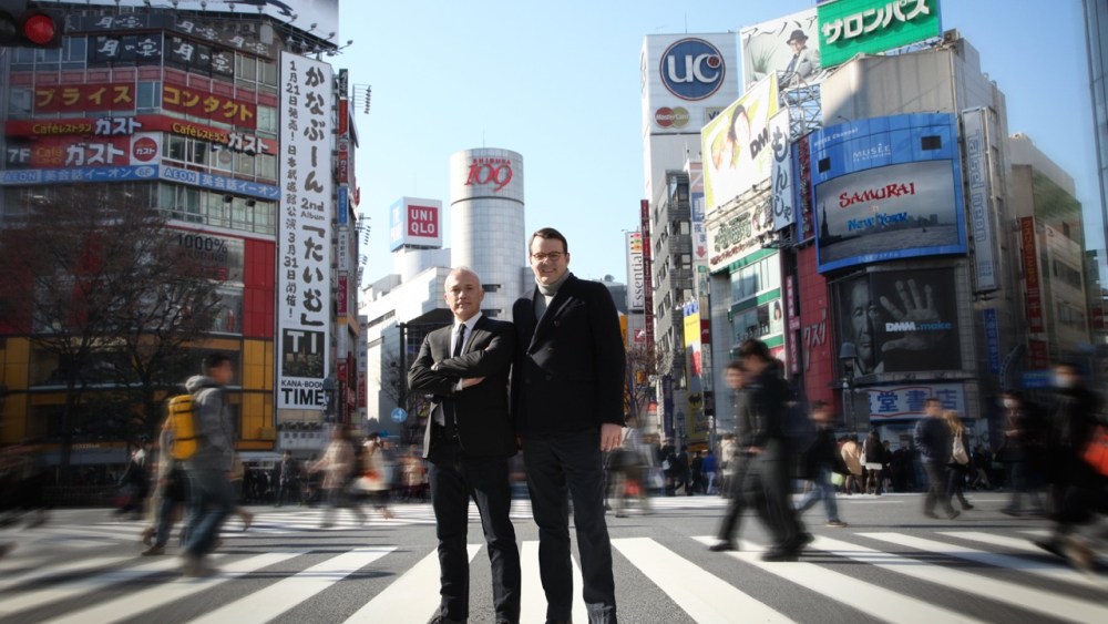 Gladd founders Alain Soulas and Olivier Chouvet in Shibuya, Tokyo.