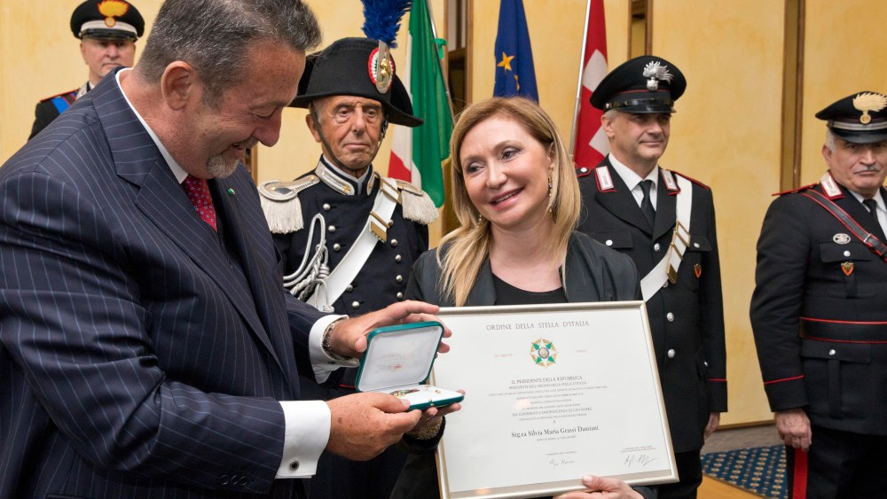 Silvia Damiani was handed the "Stella d'Italia" title, on Monday.