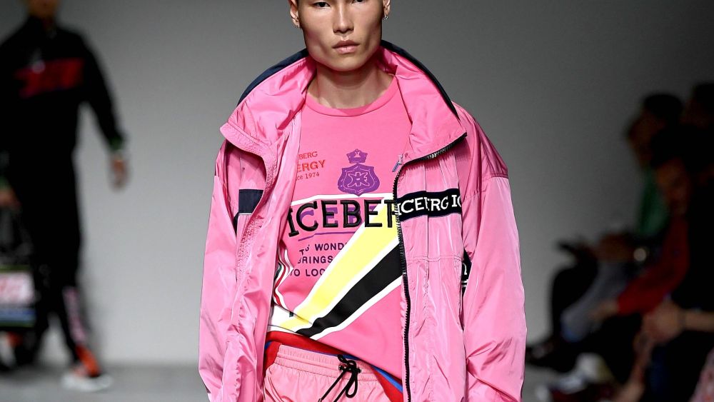 Pink track suit