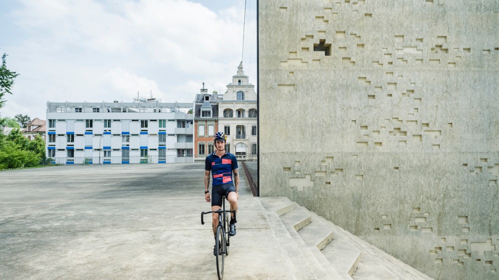 A cycling jersey designed by Luis Fernandez for Assos of Switzerland.