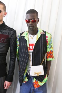 Backstage at Versace Men's Spring 2019