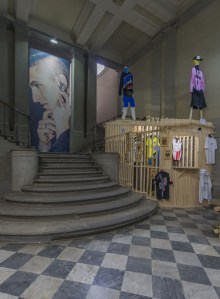 A view of the “Fanatic Feelings – Fashion Plays Football” exhibition in Florence.