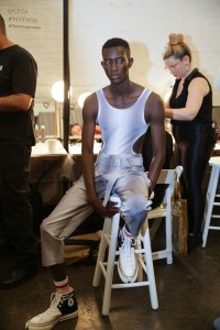 Backstage at Feng Chen Wang Men’s Spring 2019