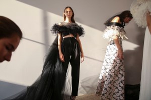 Backstage at Giambattista Valli Couture Fall 2018